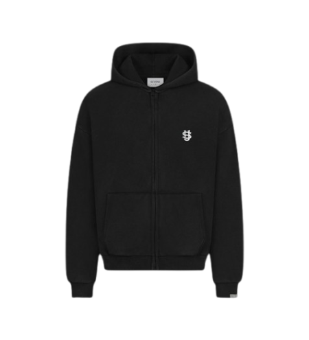 SU White Logo Black Hoodie – Suvene